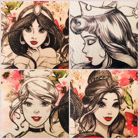 Loungefly Disney Princess Sketch Floral Wallet - Picture 4 of 7